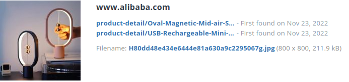 Identiek product ook op alibaba.com