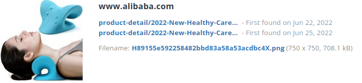 Identiek webshop product bij alibaba.com