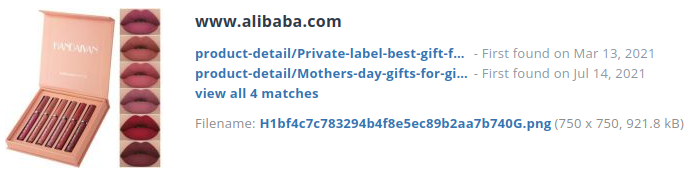 Zelfde product aangeboden op alibaba.com