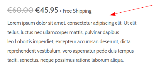 Standaard "lorum ipsum" ontwerpteksten bij producten.