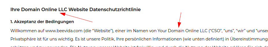 Deels ingevuld template