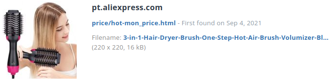 Identiek product ook op Chinese webshop(s)