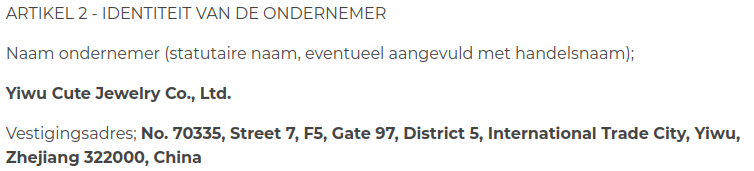 Werkelijke identiteit van ondernemer.