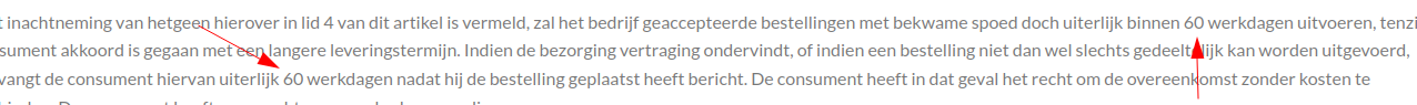 Extreme levertijden 60, tot 60 dagen!