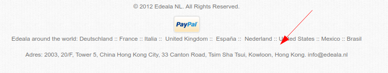 Bedrijf is gevestigd in Hong Kong.