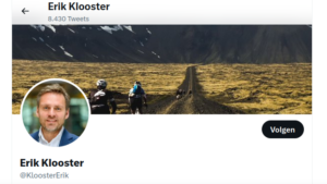 Twitter account Erik Klooster.