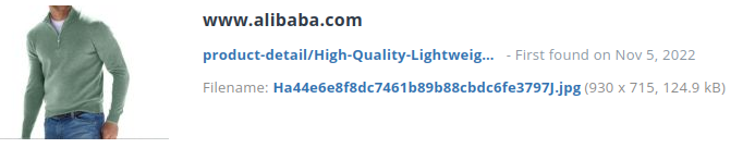 Identiek product bij alibaba.com