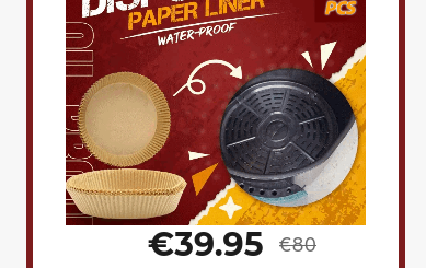Webshop bied bakpapier aan.