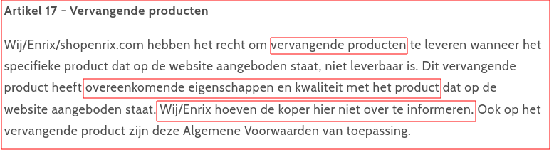 Opmerkelijke toegevoegd artikel 17