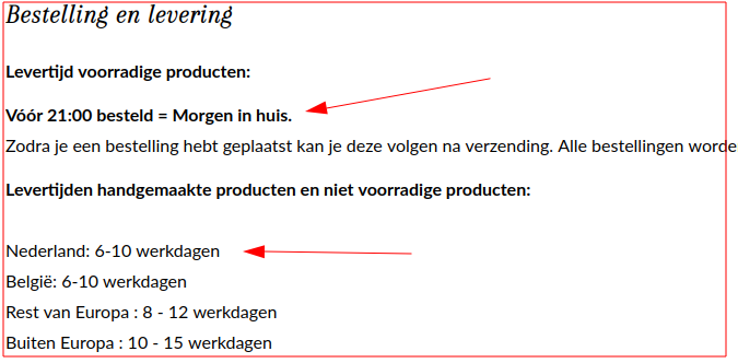 Valse claim vandaag bestellen morgen thuis!