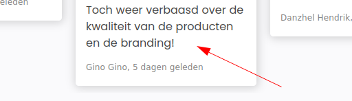 Voorbeeld van een review zoals u die ziet.