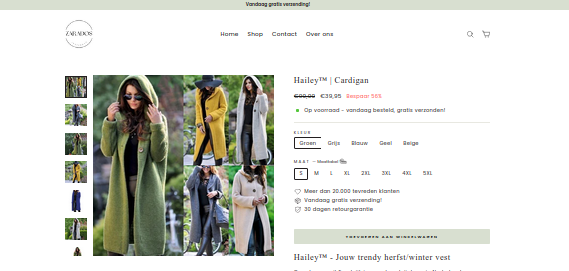 Voorbeeld product zoals aangeboden in webshop.