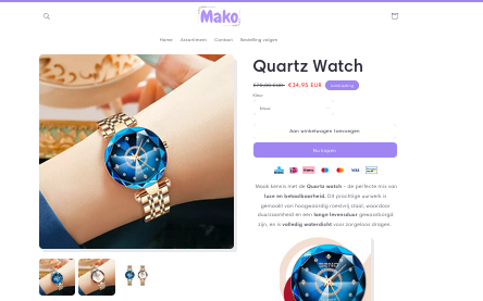 Product zoals aangeboden in webshop.