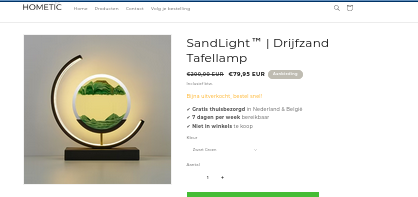 Artikel zoals aangeboden in webshop.