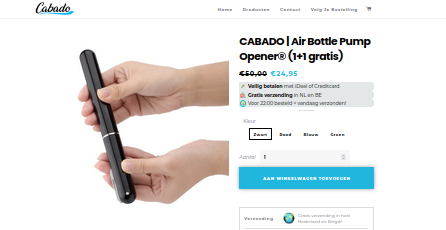 Aanbieding zoals in webshop.