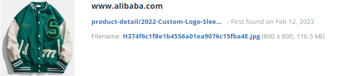 Identieke aanbieding alibaba.com (China)