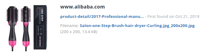 Identieke aanbieding alibaba.com (China)