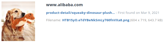 Identieke aanbieding alibaba.com (China)