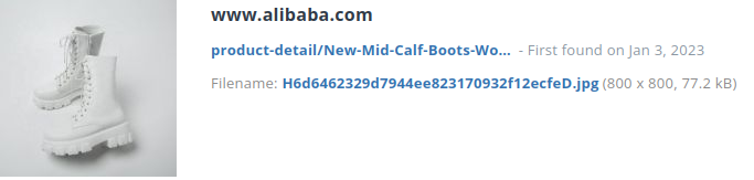 Identieke aanbieding alibaba.com (China)