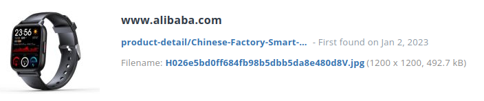 Identieke aanbieding alibaba.com (China)