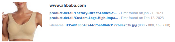 Identieke aanbieding alibaba.com (China)