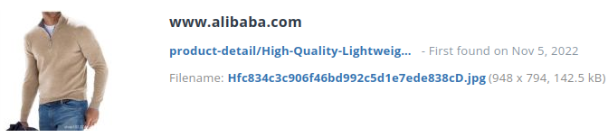 Identieke aanbieding alibaba.com (China).