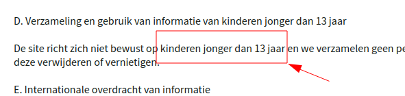 De minimum leeftijd hiet moet 16 jaar zijn!