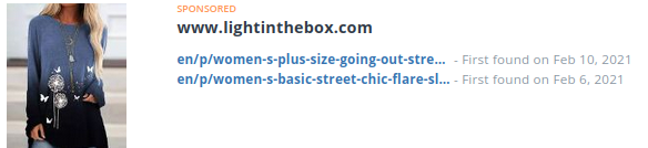 Identieke product bij alibaba sub-webshop.