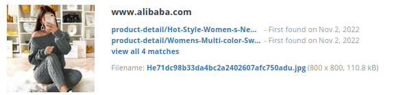 Identieke aanbieding alibaba.com (China)
