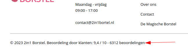 Claimt hoge reviewscore (misleiding)!