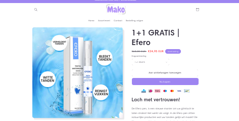 Product zoals aangeboden in webshop.