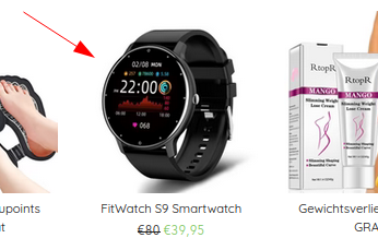 Aanbieding in webshop.