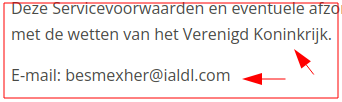 Rechten van UK en mailadres op ander domein.