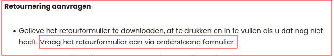 Dat "onderstaand formulier"is er niet!