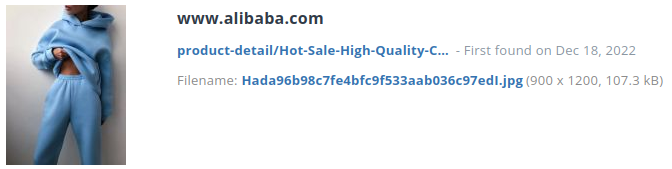 Identieke aanbieding alibaba.com (China)