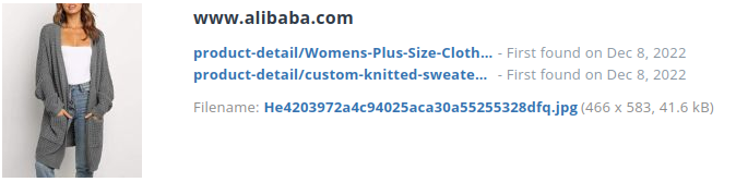 Identiek product bij alibaba.com (China)