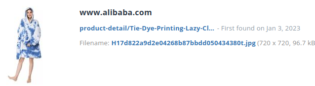 Identieke aanbieding alibaba.com (China)