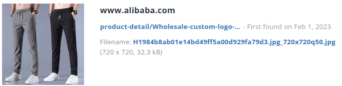 Identieke aanbieding alibaba.com (China).