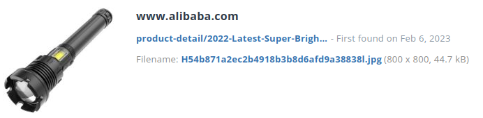 Identieke aanbieding alibaba.com (China)