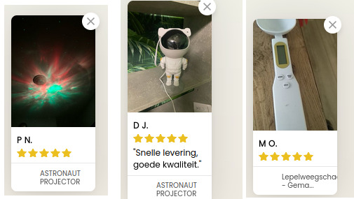 Fake (alireview) pop-up reviews.