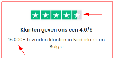 Misleidende Trustpilot en klantenaantal claim