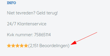 Valse trustpilot claim(s).
