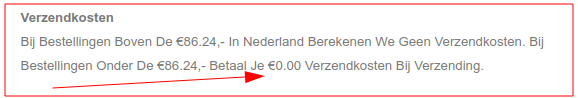 Raadsel: wat zijn dan de verzendkosten?