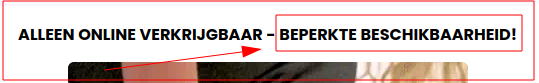Valse claim om u tot kopen te bewegen!