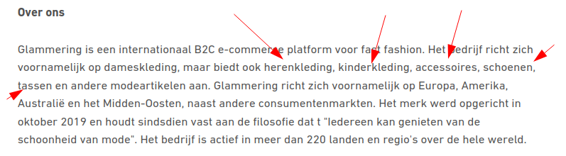 "Over ons" over alles wat de webshop NIET verkoopt!