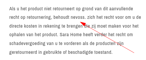 Verwijzing naar ander bedrijf (Nevoss).