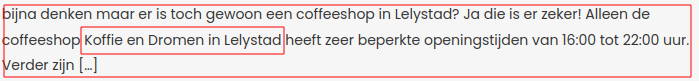 Reclame voor 1 specifieke koffieshop.