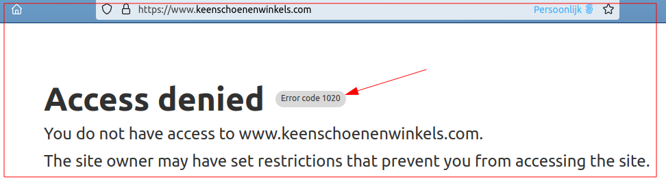Buiten Nederland zie u deze foutmelding (geofencing).