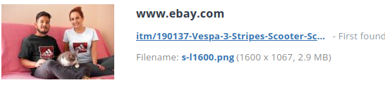 Dit is de echte (onbewerkte) foto (advertentie Ebay).