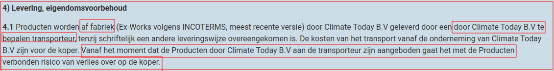 Al het risico ligt bij de koper!